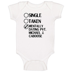 Single Taken Dating Pvt Michael J Caboose Red Vs Blue Baby One Piece Single Taken Dating Pvt Michael J Caboose Red Vs Blue Baby One Piece