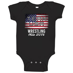 United States Usa Wrestling Rio 2016 Olympic Team Flag Baby One Piece United States Usa Wrestling Rio 2016 Olympic Team Flag Baby One Piece