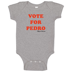 Vote For Pedro Napoleon Dynamite Movie Baseball Raglan Baby One Piece Vote For Pedro Napoleon Dynamite Movie Baseball Raglan Baby One Piece