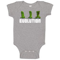 Creeper Evolution Minecraft Video Game Baby One Piece Creeper Evolution Minecraft Video Game Baby One Piece