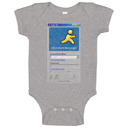 Aol Instant Messenger Login Screen Vintage Baby One Piece Aol Instant Messenger Login Screen Vintage Baby One Piece