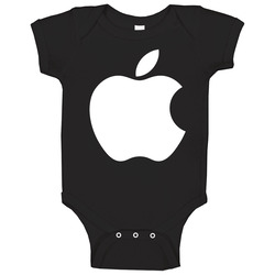 Apple Computers Black Baby One Piece Apple Computers Black Baby One Piece