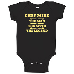 Chef Mike Man Myth Legend Dad Father's Day Cooking Kitchen Grill Gift Baby One Piece Chef Mike Man Myth Legend Dad Father's Day Cooking Kitchen Grill Gift Baby One Piece