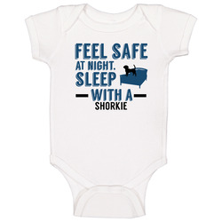 Feel Safe Sleep With A Shorkie Funny Dog Baby One Piece Feel Safe Sleep With A Shorkie Funny Dog Baby One Piece