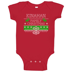 Kinahan Family Christmas Ugly Holiday Sweater Baby One Piece Kinahan Family Christmas Ugly Holiday Sweater Baby One Piece
