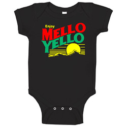 80's Retro Enjoy Mellow Yellow Drink Baby One Piece 80's Retro Enjoy Mellow Yellow Drink Baby One Piece