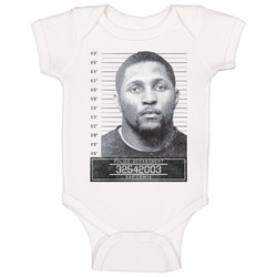 Ray Lewis Famous Sports Star Mugshot Police Department Baby One Piece Ray Lewis Famous Sports Star Mugshot Police Department Baby One Piece