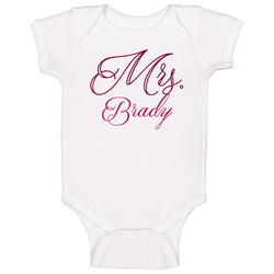 Mrs Brady Last Name Wedding Marriage Bachelorette Party Baby One Piece Mrs Brady Last Name Wedding Marriage Bachelorette Party Baby One Piece