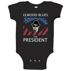 Elwood Blues For President The Blues Brothers Movie Baby One Piece Elwood Blues For President The Blues Brothers Movie Baby One Piece
