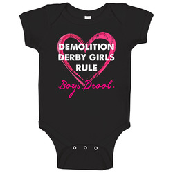 Demolition Derby Girls Rule Boys Drool Sporty Baby One Piece Demolition Derby Girls Rule Boys Drool Sporty Baby One Piece