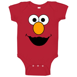 Elmo Sesame Street Halloween Face Baby One Piece Elmo Sesame Street Halloween Face Baby One Piece