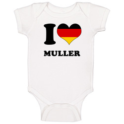Thomas Muller Germany Mf I Love Heart Football Soccer World Cup Baby One Piece Thomas Muller Germany Mf I Love Heart Football Soccer World Cup Baby One Piece