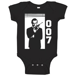James Bond Secret Agent Retro Sean Connery Baby One Piece James Bond Secret Agent Retro Sean Connery Baby One Piece