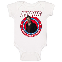 Klaus Mikelson Vampire Diaries For President Tv Show Villain Fan Baby One Piece Klaus Mikelson Vampire Diaries For President Tv Show Villain Fan Baby One Piece