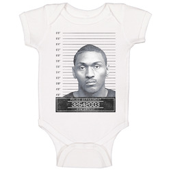 Ron Artest Famous Sports Star Mugshot Police Department Baby One Piece Ron Artest Famous Sports Star Mugshot Police Department Baby One Piece