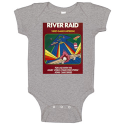 River Raid Classic 80s Atari Video Game Cover Baby One Piece River Raid Classic 80s Atari Video Game Cover Baby One Piece