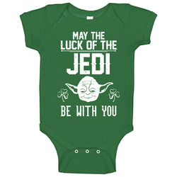 The Luck Of The Jedi Be With You St. Patrick's Day Worn Look Baby One Piece The Luck Of The Jedi Be With You St. Patrick's Day Worn Look Baby One Piece