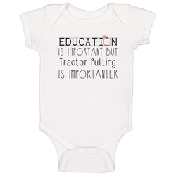 Tractor Pulling Education Is Important Sports Baby One Piece Tractor Pulling Education Is Important Sports Baby One Piece