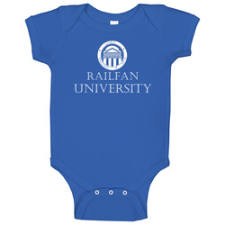 Railfan University Athletic Academic Logo Baby One Piece Railfan University Athletic Academic Logo Baby One Piece