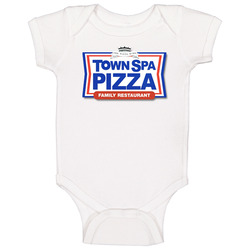 Town Spa Pizza Restaurant Foodie Tour Brand Logo Fan Baby One Piece Town Spa Pizza Restaurant Foodie Tour Brand Logo Fan Baby One Piece