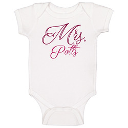 Mrs Potts Last Name Wedding Marriage Bachelorette Party Baby One Piece Mrs Potts Last Name Wedding Marriage Bachelorette Party Baby One Piece