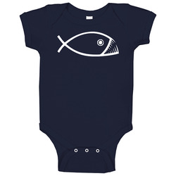 Pirahna Evolution Funny Religion Parody Baby One Piece Pirahna Evolution Funny Religion Parody Baby One Piece