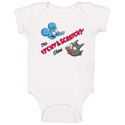 The Itchy And Scratchy Show Retro Cartoon Baby One Piece The Itchy And Scratchy Show Retro Cartoon Baby One Piece