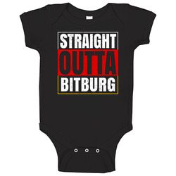Straight Outta Bitburg German City Germany Grunge Parody Baby One Piece Straight Outta Bitburg German City Germany Grunge Parody Baby One Piece