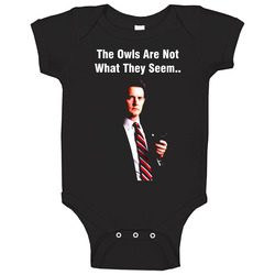 Twin Peaks The Owls Black Baby One Piece Twin Peaks The Owls Black Baby One Piece