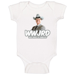Wwjrd What Would Jr Ewing Do Dallas Fan Baby One Piece Wwjrd What Would Jr Ewing Do Dallas Fan Baby One Piece