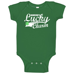 Dawson Lucky Charm Irish St Patricks Day Shamrock Custom Name Baby One Piece Dawson Lucky Charm Irish St Patricks Day Shamrock Custom Name Baby One Piece