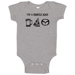 Mazda Simple Man Beer Pizza Car Logo Driving Fan Baby One Piece Mazda Simple Man Beer Pizza Car Logo Driving Fan Baby One Piece