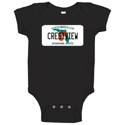 Crestview Florida Custom City License Plate Customizable Baby One Piece Crestview Florida Custom City License Plate Customizable Baby One Piece