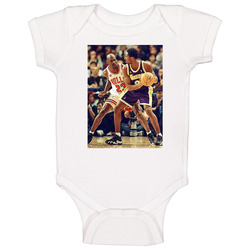 Michael Jordan Guarding Kobe Bryant Basketball Legends Fan Baby One Piece