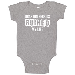 Braxton Berrios Ruined My Life New York J Football Fan Baby One Piece Braxton Berrios Ruined My Life New York J Football Fan Baby One Piece