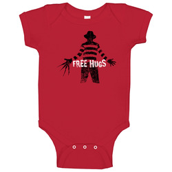 Freddy Krueger Free Hugs Funny Halloween Worn Look Baby One Piece Freddy Krueger Free Hugs Funny Halloween Worn Look Baby One Piece