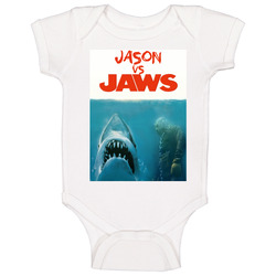 Jason Voorhees Vs Jaws Friday The 13th Movie Poster Mashup Fan Baby One Piece Jason Voorhees Vs Jaws Friday The 13th Movie Poster Mashup Fan Baby One Piece