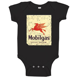 Mobilgas Vintage Worn Look Gasoline Logo Baby One Piece Mobilgas Vintage Worn Look Gasoline Logo Baby One Piece