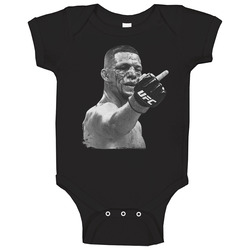 Nate Diaz Flipping The Bird Mma Fighter Fight Fan Worn Look Baby One Piece Nate Diaz Flipping The Bird Mma Fighter Fight Fan Worn Look Baby One Piece