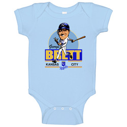 George Brett Retro Baseball Caricature Baby One Piece George Brett Retro Baseball Caricature Baby One Piece