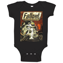 Fallout A Post Nuclear Role Playing Game Cover Distressed Look Baby One Piece Fallout A Post Nuclear Role Playing Game Cover Distressed Look Baby One Piece