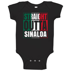 Straight Outta Sinaloa Mexican City Mexico Grunge Parody Baby One Piece Straight Outta Sinaloa Mexican City Mexico Grunge Parody Baby One Piece