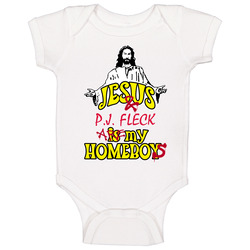 P J Fleck Jesus Homeboys San Francisco Football Sports California Baby One Piece P J Fleck Jesus Homeboys San Francisco Football Sports California Baby One Piece