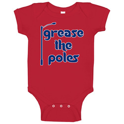 Grease The Poles Philadelphia Red Baby One Piece Grease The Poles Philadelphia Red Baby One Piece