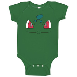 Bulbasaur Face Pokemon Fan Baby One Piece