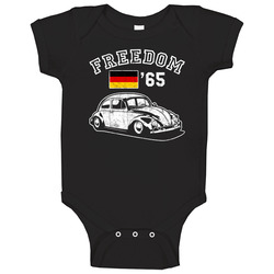 1965 Volkswagen Beetle Freedom Car Fan Worn Look Baby One Piece 1965 Volkswagen Beetle Freedom Car Fan Worn Look Baby One Piece