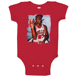 Michael Jordan Chicago Basketball Champion Distressed Look Baby One Piece