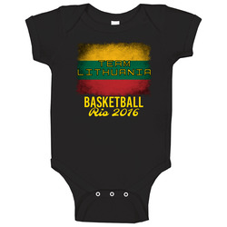 Lithuania Basketball Rio 2016 Olympic Team Flag Baby One Piece Lithuania Basketball Rio 2016 Olympic Team Flag Baby One Piece