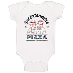 Sal And Carmines Pizza Food Fan Baby One Piece Sal And Carmines Pizza Food Fan Baby One Piece