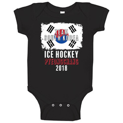 Team Flag South Korea Ice Hockey Pyeongchang 2018 Olympic Baby One Piece Team Flag South Korea Ice Hockey Pyeongchang 2018 Olympic Baby One Piece